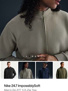 Nike Men's 1/2-Zip Top in Olive Green